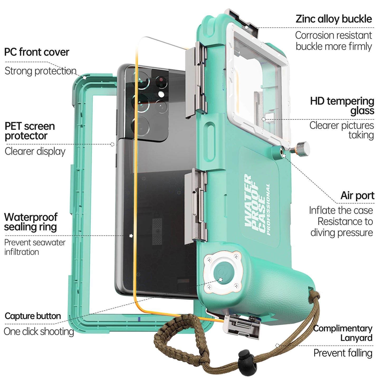 Coque Waterproof IP68 15M – Photos sous-marines, Plongée & Plage