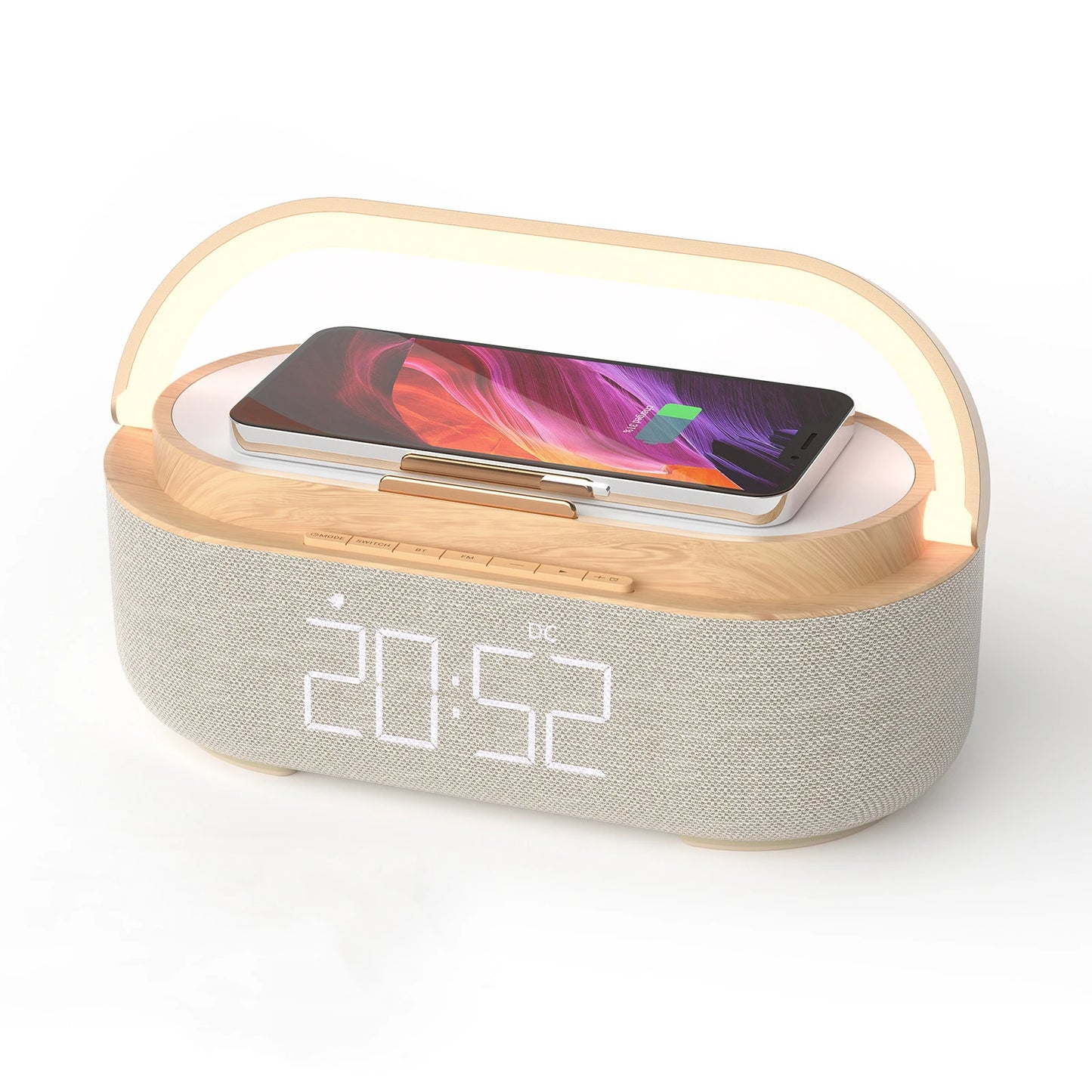 Enceinte Bluetooth COLSUR 2500mAh — Chargeur Sans Fil, Radio FM & Lumière Dimmable