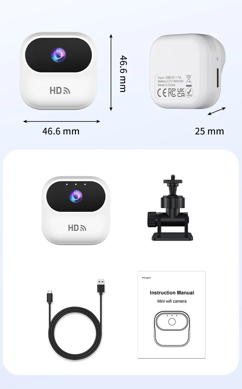 Caméra Mini WiFi FUYUMY 1080P – Surveillance Magnétique, Détection de Mouvement