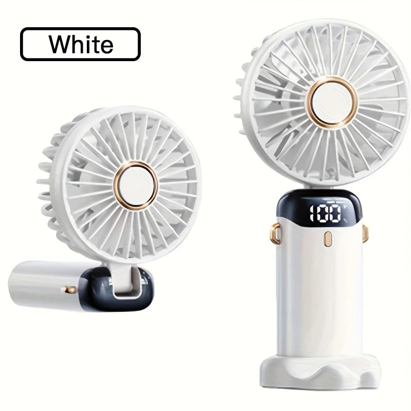 Ventilateur Mini Portable 6 Vitesses  Pliable LED Silencieux