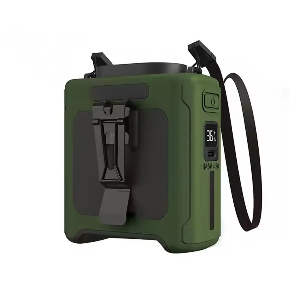 Ventilateur de Taille Rechargeable – Mains Libres, Batterie 10000/20000mAh, 5 Vitesses