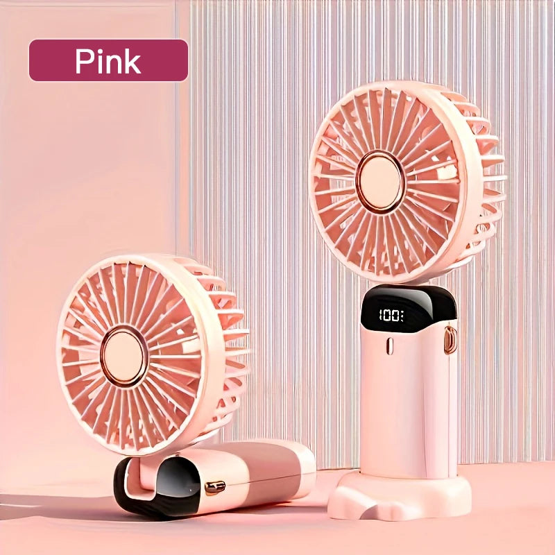 Ventilateur Mini Portable 6 Vitesses  Pliable LED Silencieux