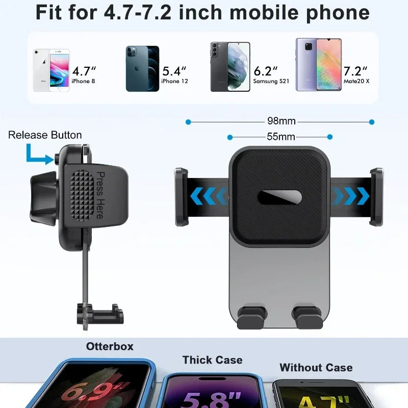 Support Téléphone Voiture Flexible Tableau de Bord, Pare-Brise