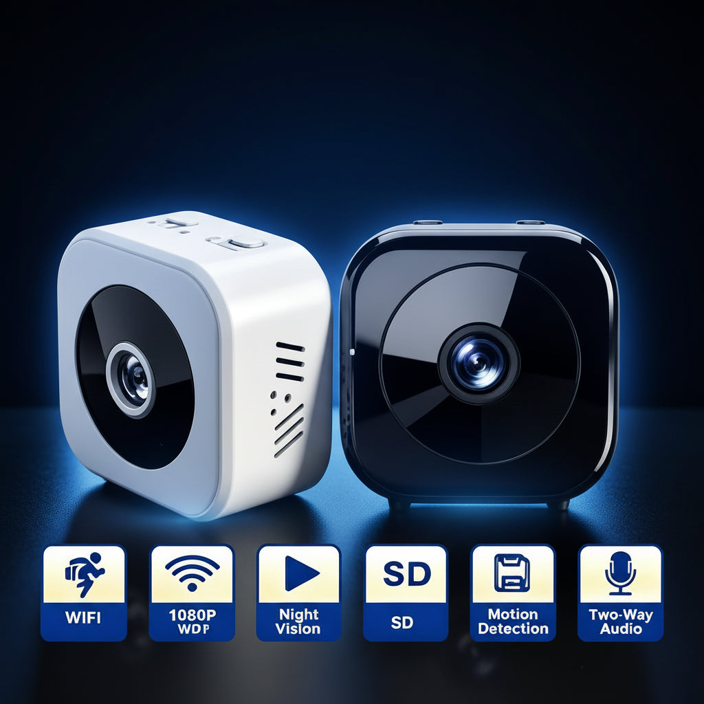 Mini Caméra de Surveillance WiFi 4K – Vision Nocturne, Détection de Mouvement, Audio Bidirectionnel