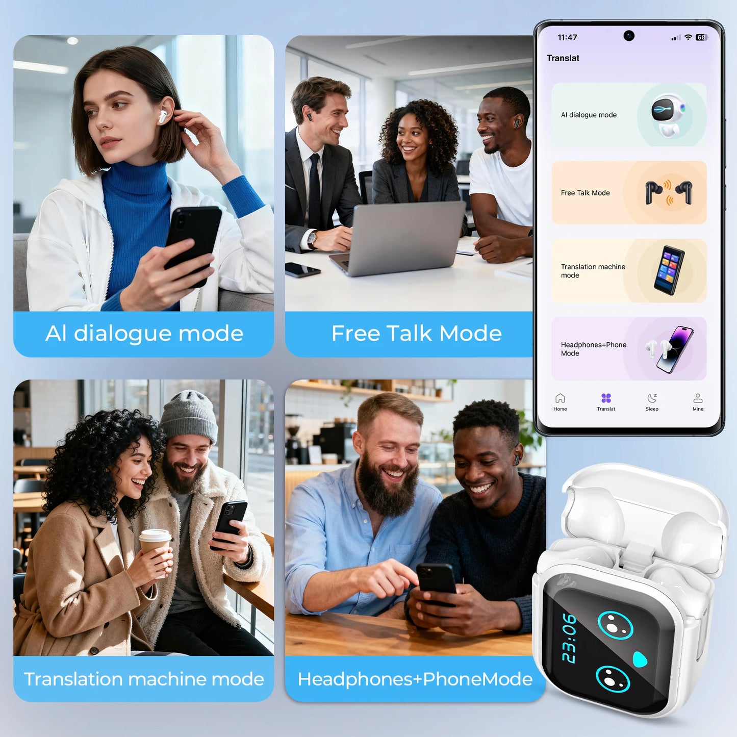 Écouteurs IA HTC NE20 — Traduction en temps réel, Bluetooth 6.0, ANC