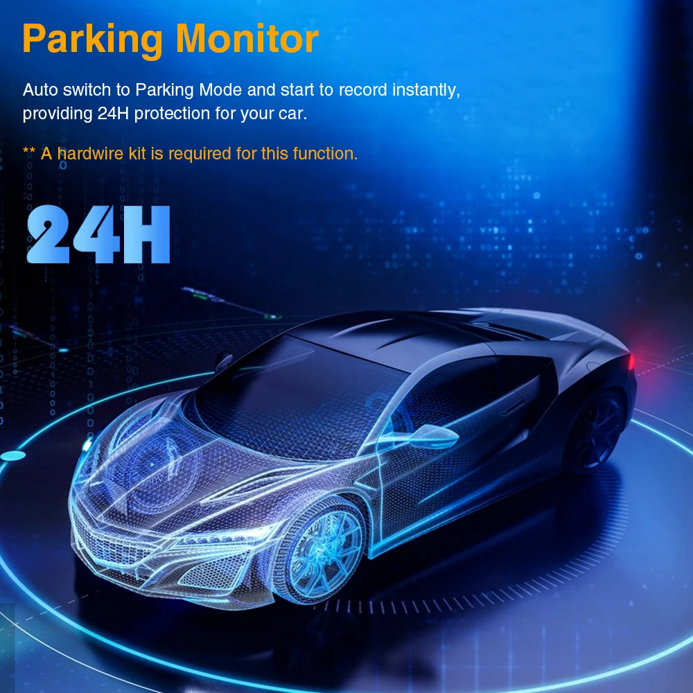 Dashcam Double Objectif 1080P – Vision Nocturne, Enregistrement en Boucle, Surveillance Parking