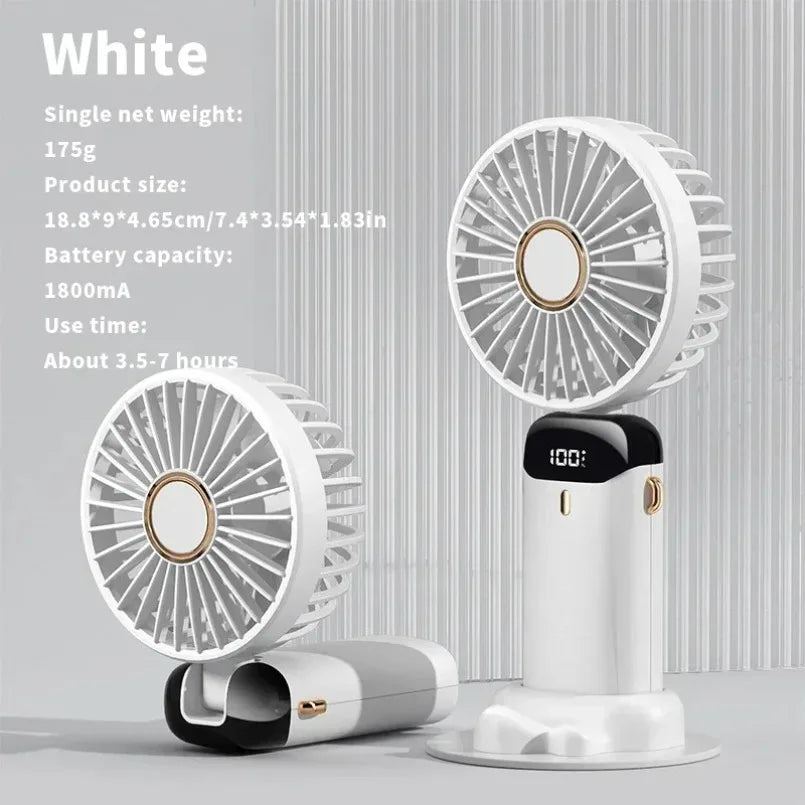 Ventilateur Mini Portable USB Pliable Avec Écran LED