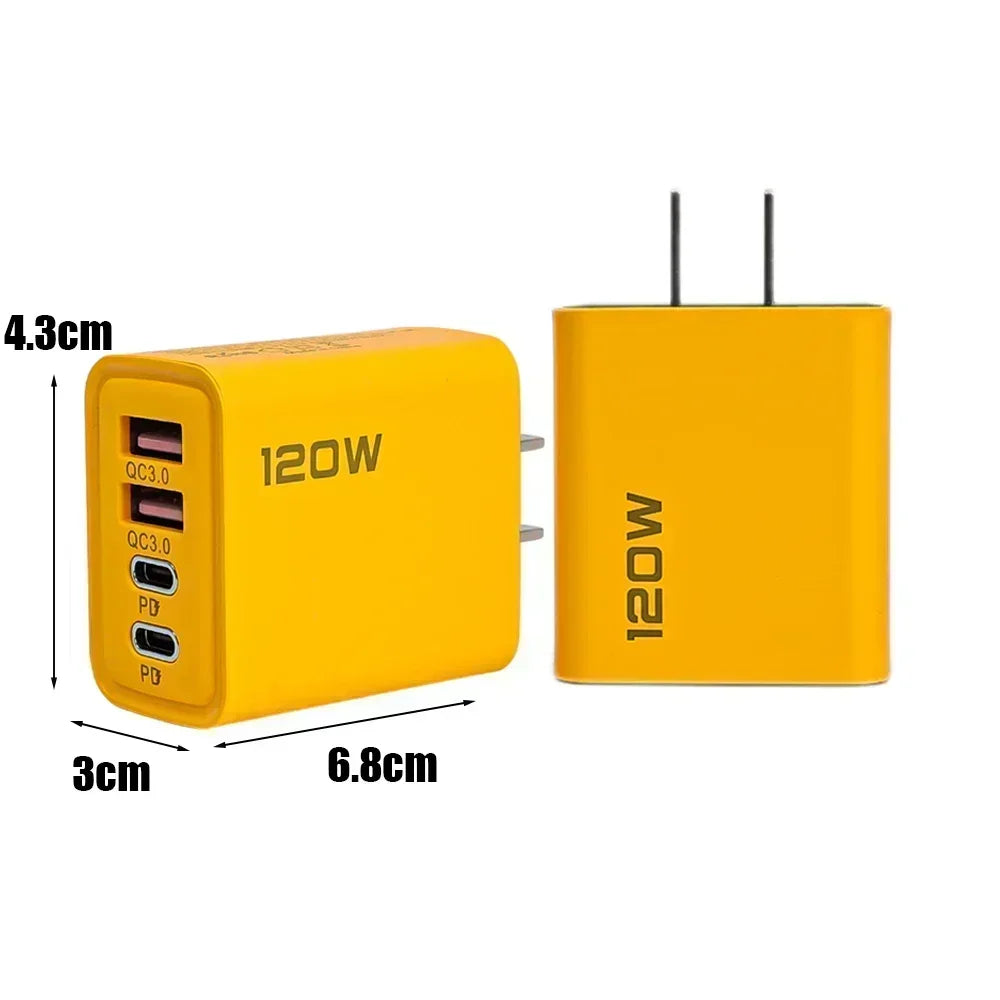 Chargeur Mural 120W BAPPSUS – 4 Ports | Charge Rapide | Prise EU / UK / US
