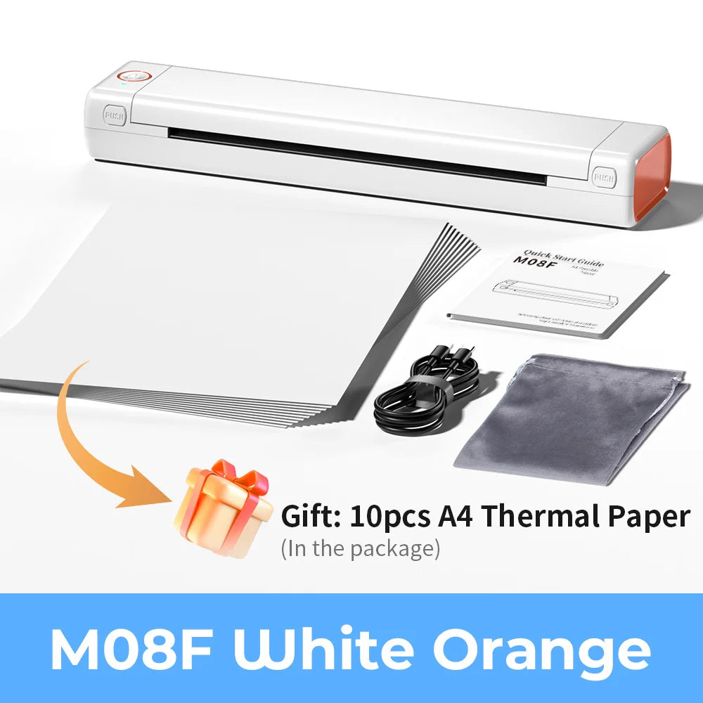 Imprimante Thermique A4 Phomemo M08F – Bluetooth, Sans Encre, Maison & Bureau