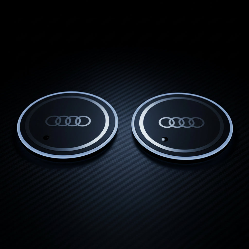 Dessous de Verre Lumineux LED pour Audi – Porte-Gobelet Antidérapant