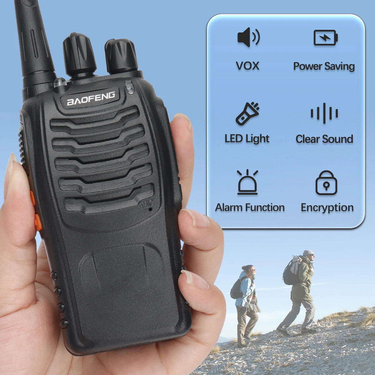 Talkie-Walkie BAOFENG BF-88E Pro — Radio UHF Longue Portée, Copie Sans Fil, VOX