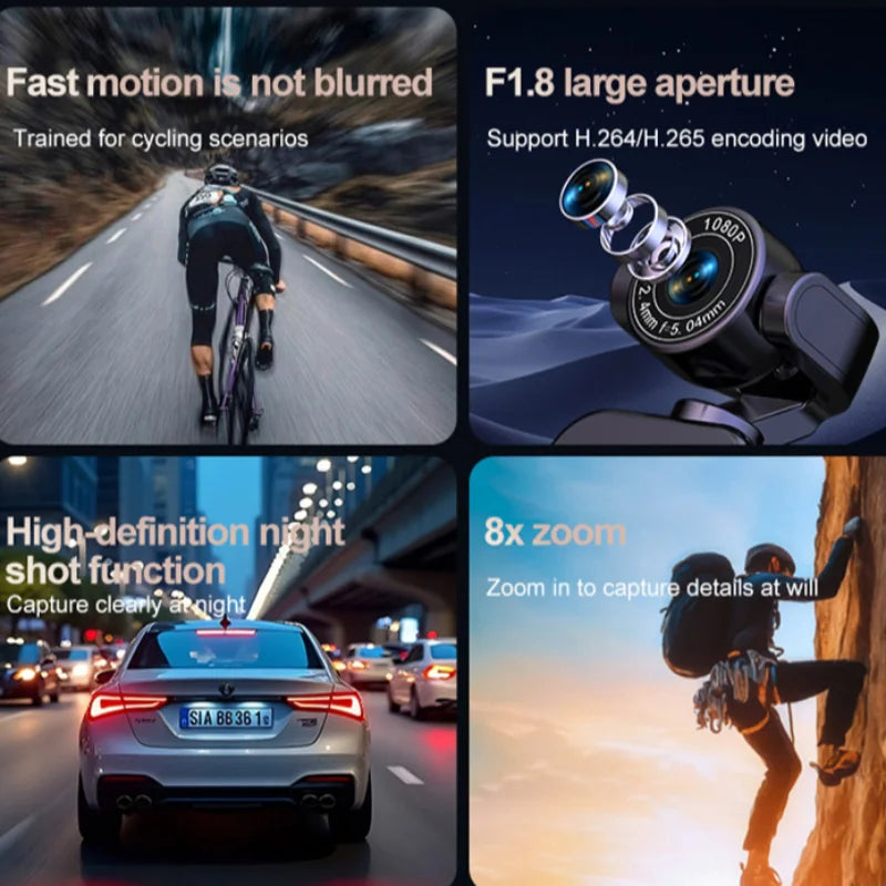 Caméra d'Action Lenovo 360° – 1080P Full HD, Anti-Shake, WiFi, Fixation Pectorale, Longue Autonomie