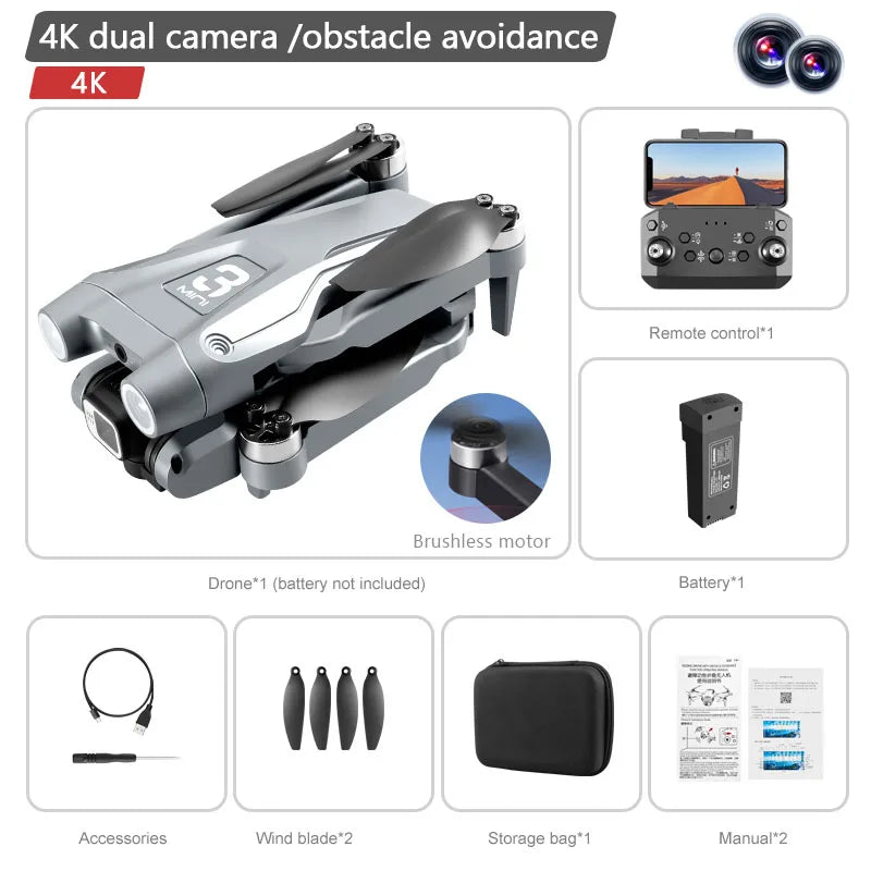 Drone Z908 Pro MAX – Caméra Double 8K, GPS, Évitement Laser, Moteur Brushless, WiFi 5G FPV