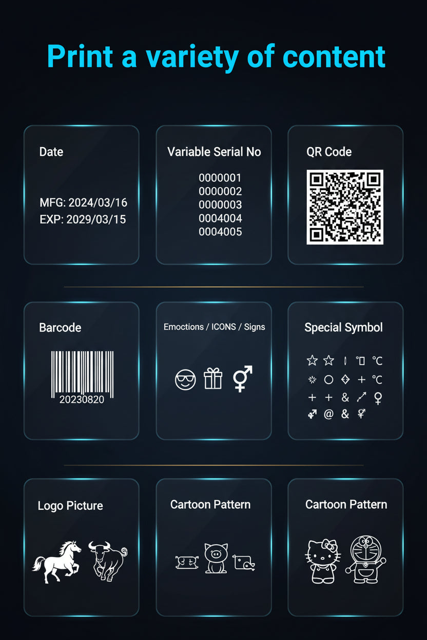 Imprimante Jet d'Encre Portable Y-han – Impression sur Codes-Barres, QR Codes, Dates & Logos