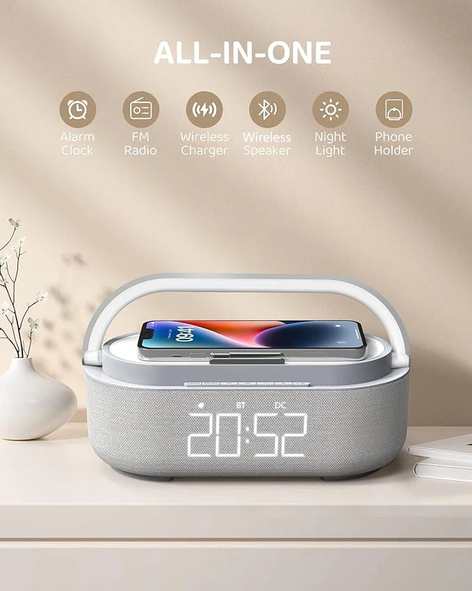 Enceinte Bluetooth COLSUR 2500mAh — Chargeur Sans Fil, Radio FM & Lumière Dimmable