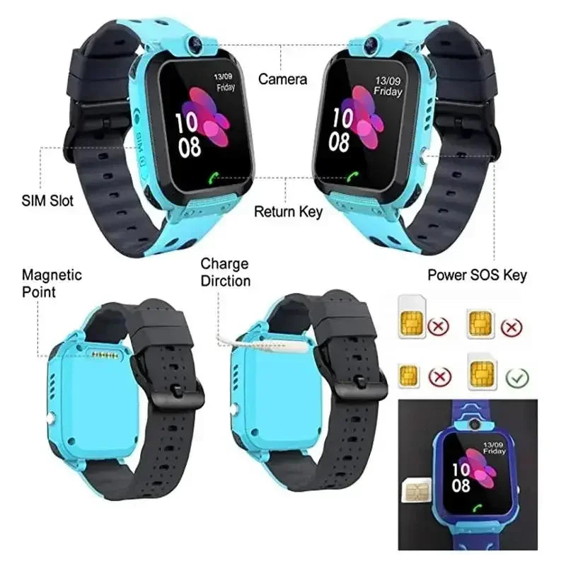 Montre Connectée Lenovo Enfants – 4G SIM, GPS, Caméra, Étanche IP67