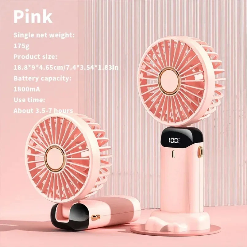 Ventilateur Mini Portable USB Pliable Avec Écran LED