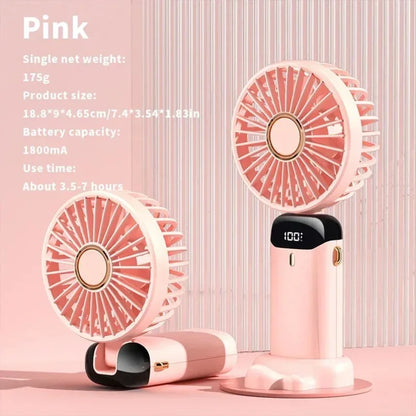 Ventilateur Mini Portable USB Pliable Avec Écran LED