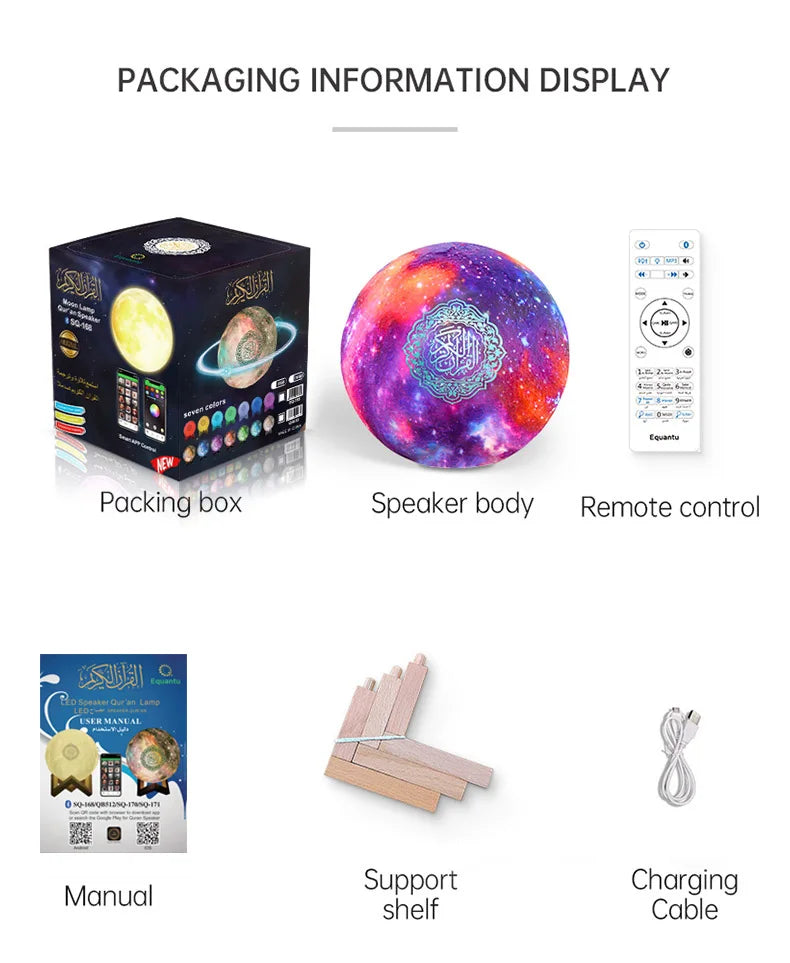 Enceinte Bluetooth  avec Lampe LED – Haut-Parleur Islamique Portable