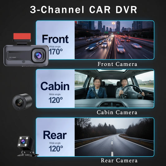 Dashcam Voiture – Caméra de Bord 1080P Full HD, Vision Nocturne