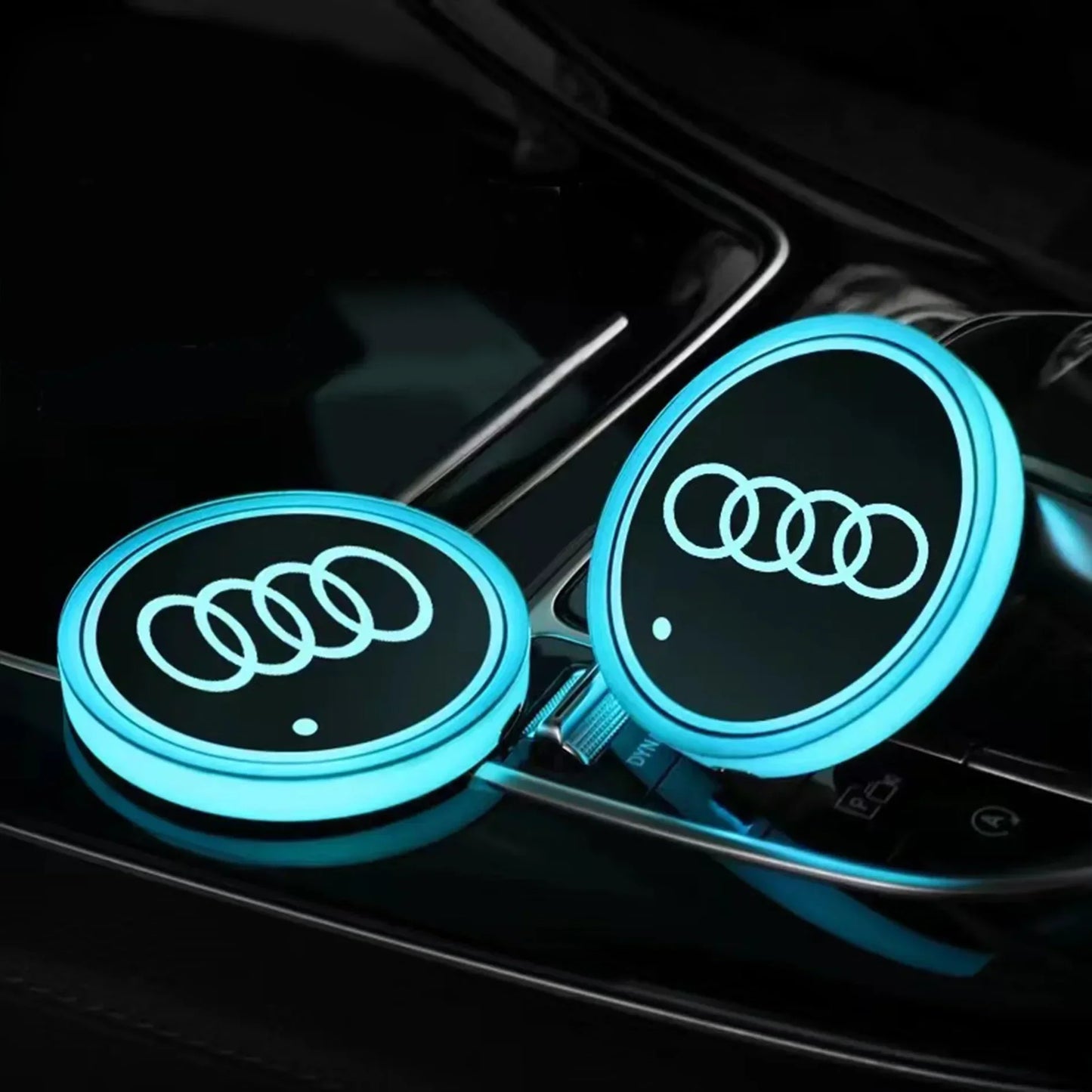 Dessous de Verre Lumineux LED pour Audi – Porte-Gobelet Antidérapant