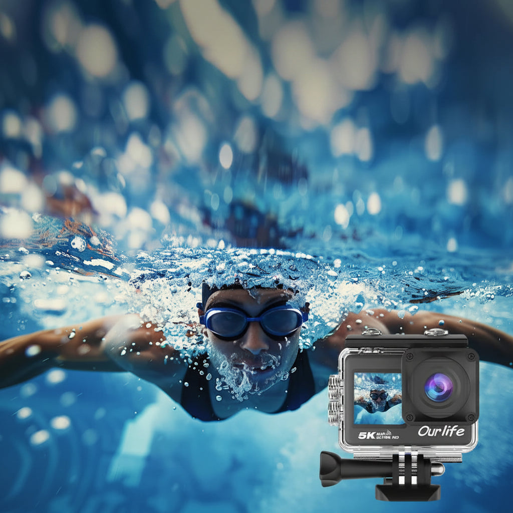 Caméra Sport OURLIFE MTR60 5K/4K60FPS – Étanche 30m, EIS 6 Axes, Écran Tactile
