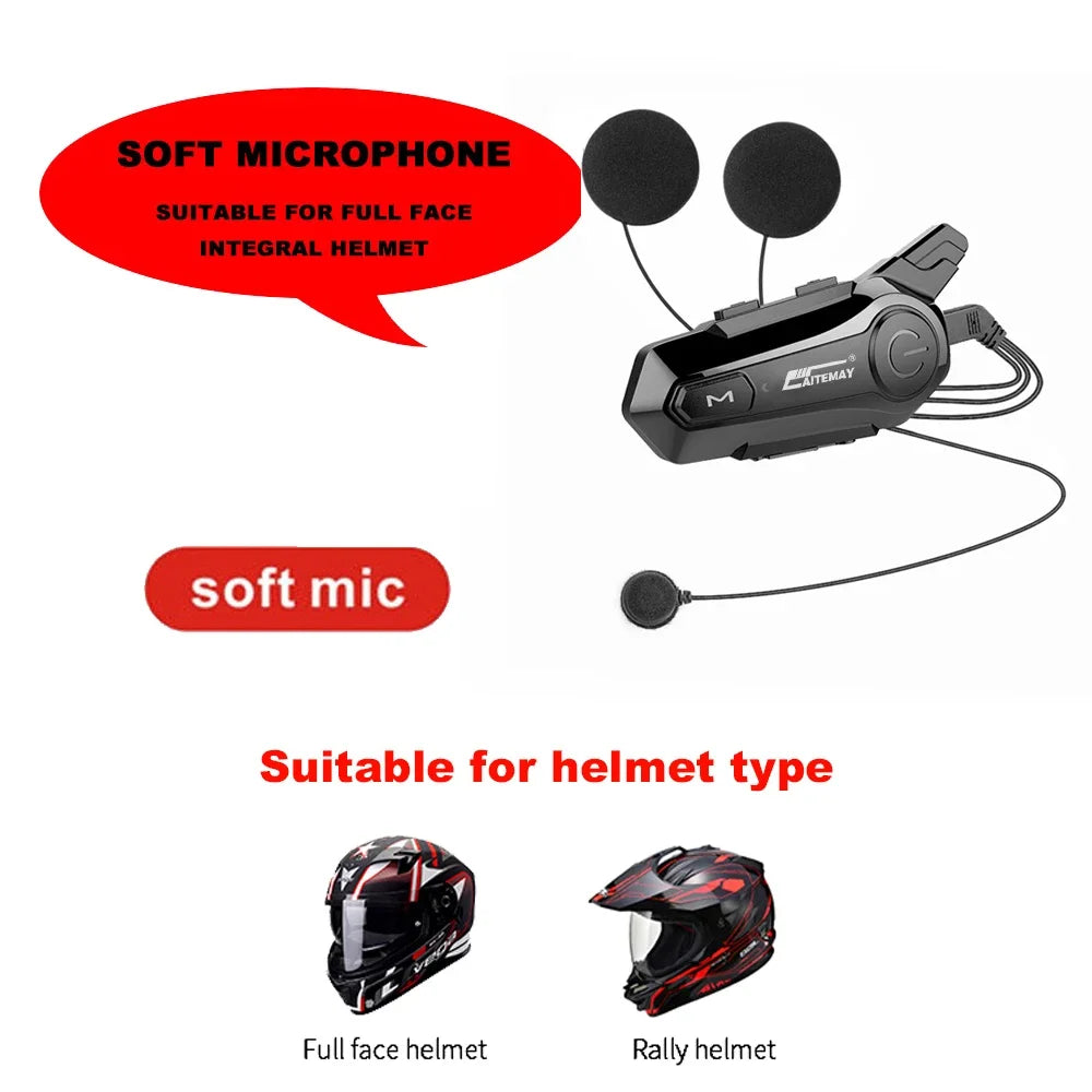 Intercom Moto Bluetooth X1 Plus – Casque Headset 1000M pour 2 Riders, IPX6, Bluetooth 5.0