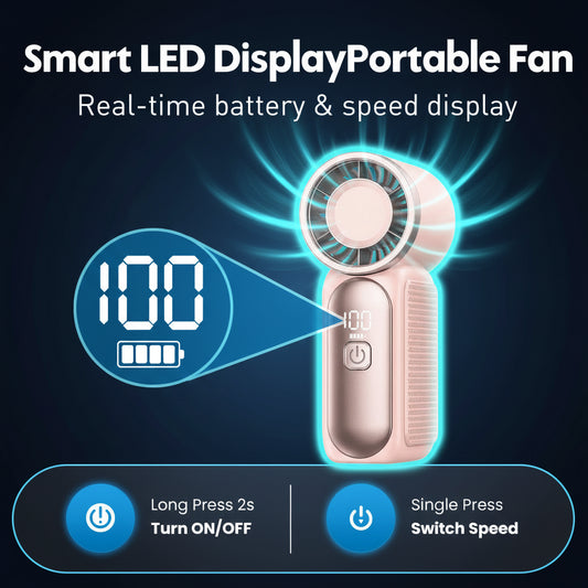 Mini Handheld Fan 3600mAh High-Speed Portable Turbo Pocket Fan for Outdoor Travel
